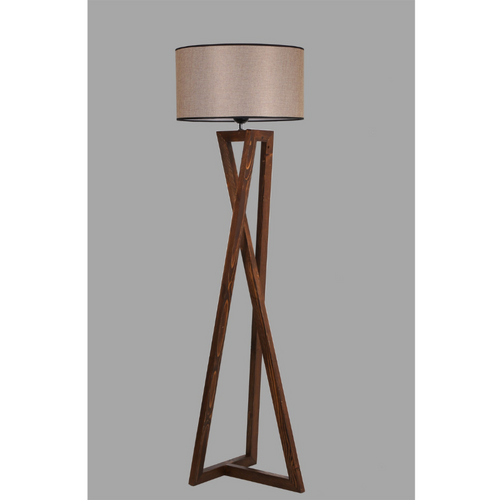 Chloe - Lampadaire Design Bois Et Tissu