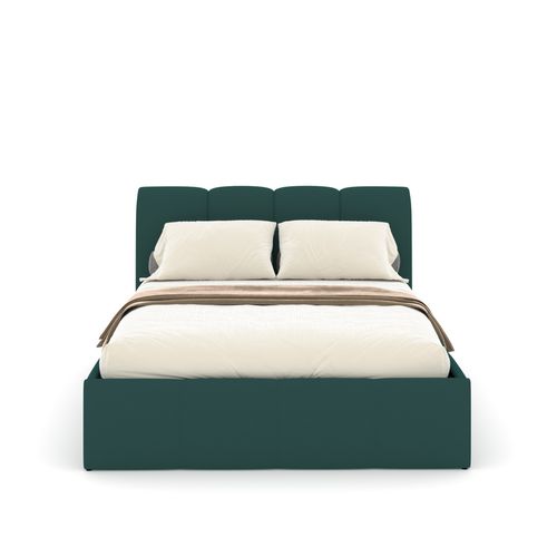 Baltimore - Lit Nuage Coffre 160x200cm Velours Vert