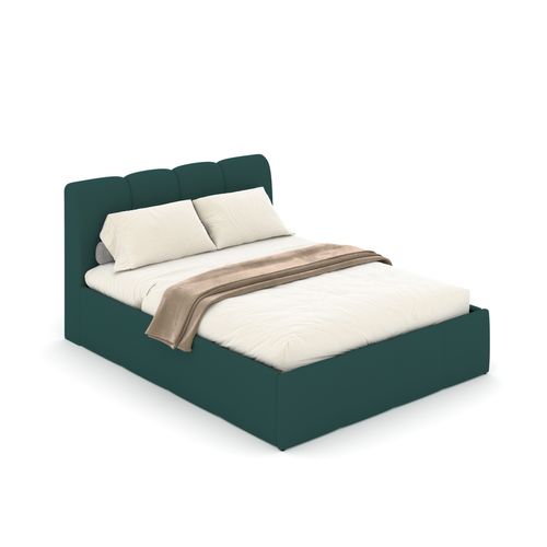 Baltimore - Lit Nuage Coffre 160x200cm Velours Vert