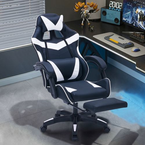 Altair - Chaise Gaming De Bureau Ergonomique Inclinable Noir Et Blanc