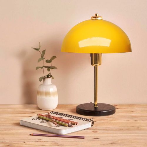 Edith - Lampe De Table Champignon Jaune 38cm