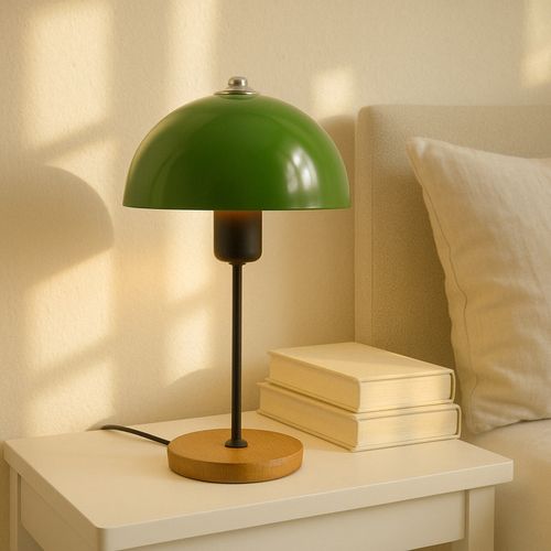 Agnes - Lampe De Table Champignon Vert 35cm
