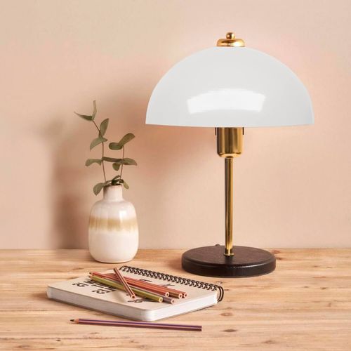 Lisette - Lampe De Table Champignon Blanc 38cm