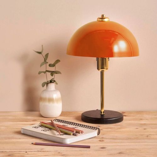 Armance - Lampe De Table Champignon Orange 38cm