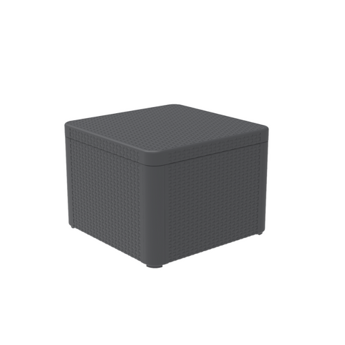 Nassau - Salon De Jardin Effet Résine Tressée 4 Places Avec Table Basse Gris