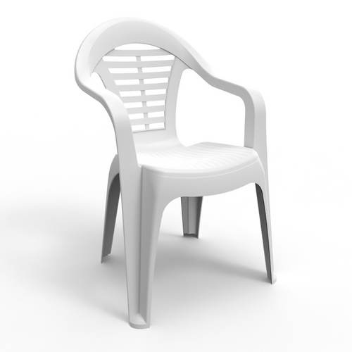 Silla - Chaise De Jardin Blanche En Résine