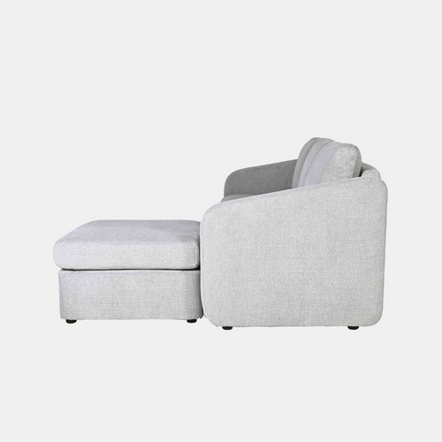 Konekt - Canapé Modulable 3 Places Gris Clair Avec Pouf