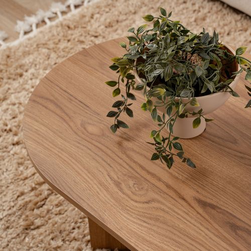 Raav - Table Basse Design Ovale Bois 120cm