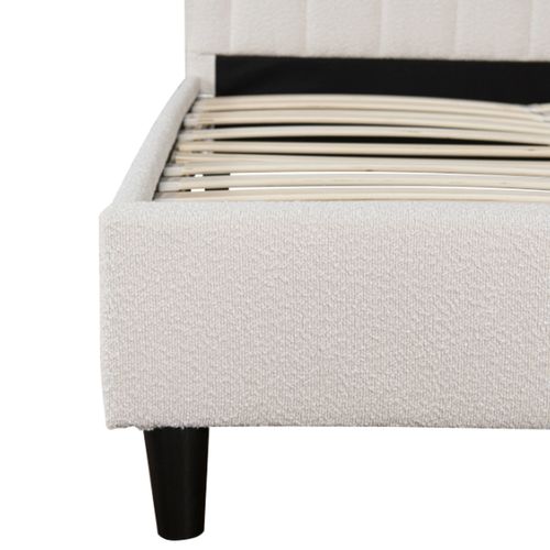 Cambridge - Lit En Tissu Bouclettes Beige 140x190