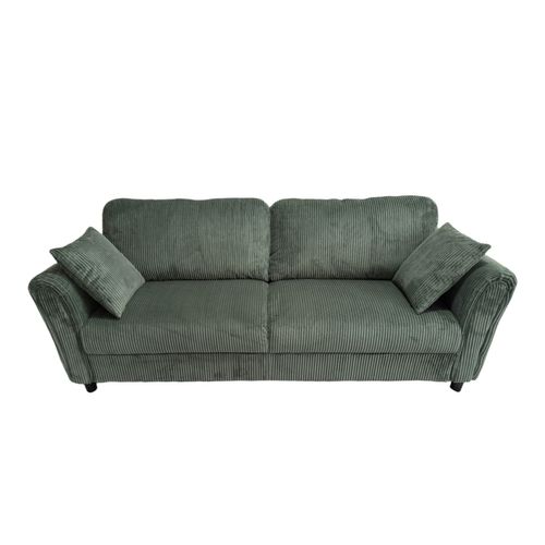 Lucerne - Canapé Droit 4 Places En Velours Côtelé Vert