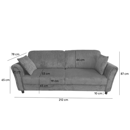 Lucerne - Canapé Droit 4 Places En Velours Côtelé Vert