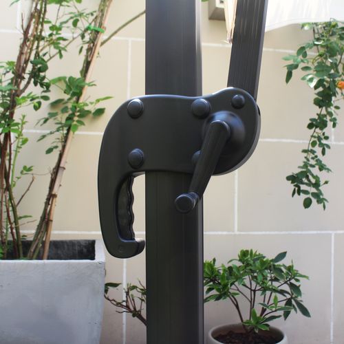 Bundle - Ensemble Parasol Palatino Marron 3x3m Et 4 Dalles à Lester