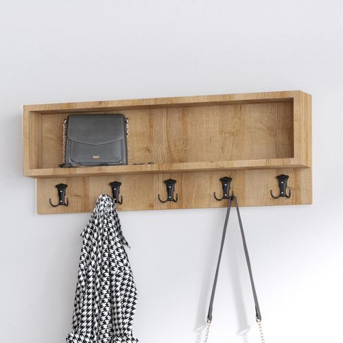 Luana - Meuble D'entrée Avec Meuble à Chaussures Banquette Et Vestiaire Mural En Bois