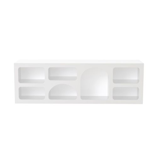 Ferlis - Buffet Bas 7 Niches Design Organique Blanc 160x50cm