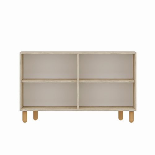 Rody - Buffet à 4 Portes Effet Travertin Nervuré 120x73cm