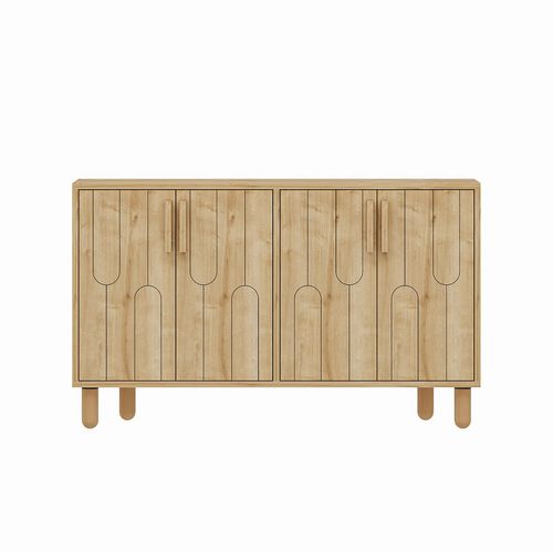 Vinci - Buffet 4 Portes Aspect Bois Design Graphique120x73cm