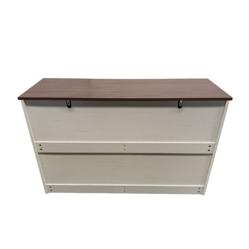 Valla - Commode 6 Tiroirs Blanc Et Bois 120cm