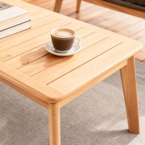 Rosario - Salon De Jardin 4 Places En Bois Avec 2 Tables Gris Anthracite Et Bois