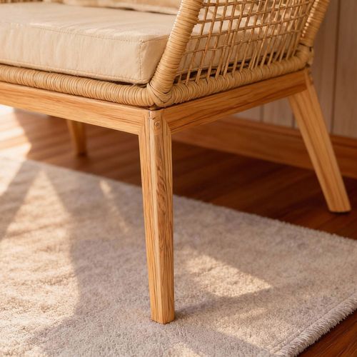 Rosario - Salon De Jardin 4 Places En Bois Avec 2 Tables Beige Et Bois