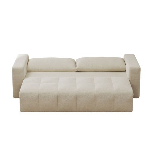 Canterbury - Canapé Convertible 3 Places Avec Coffre En Bouclette Beige