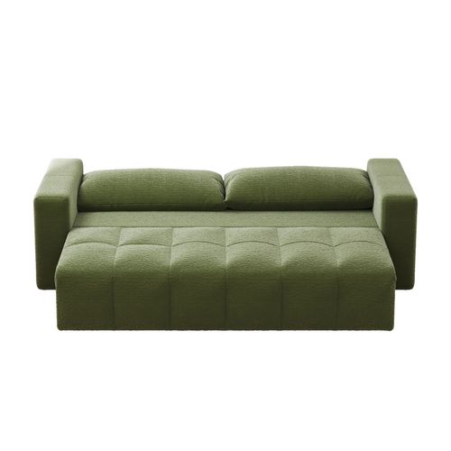 Canterbury - Canapé Convertible 3 Places Avec Coffre En Bouclette Vert