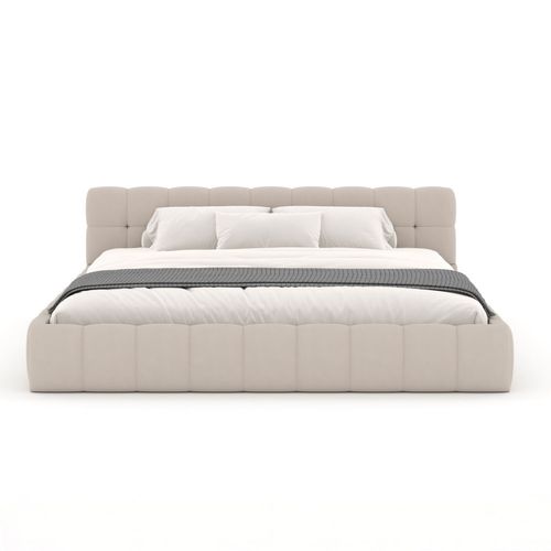 Kansas - Lit Nuage 140x190cm En Velours Beige