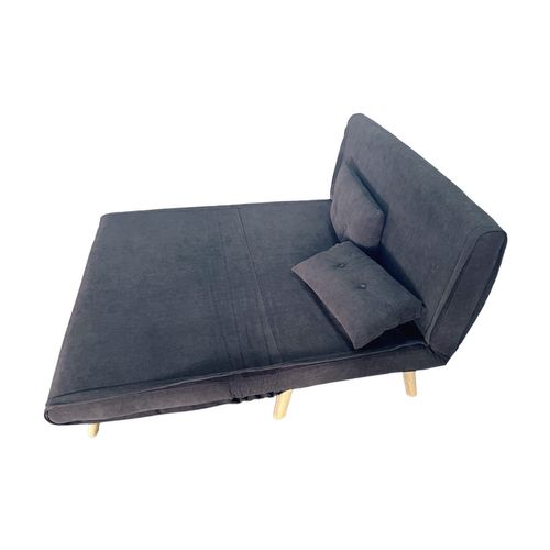 Ennis - Canapé Convertible En Velours Côtelé Gris 2 Places