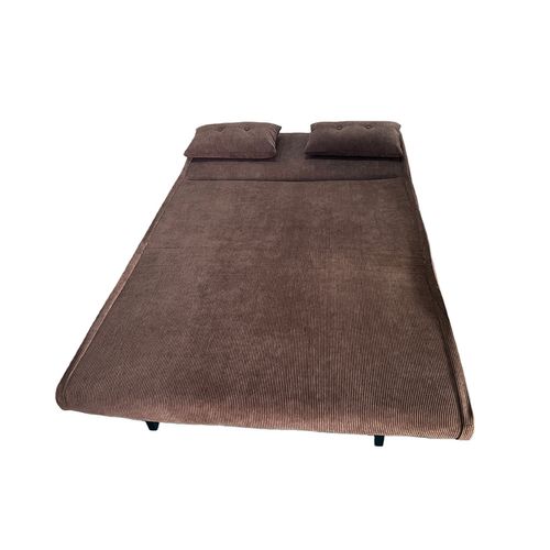 Ennis - Canapé Convertible En Velours Côtelé Chccolat 2 Places