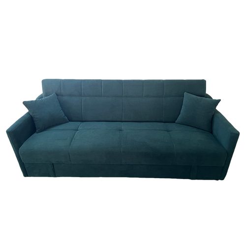 Adare - Canapé Convertible Avec Coffre En Velours Côtelé Vert 3 Places