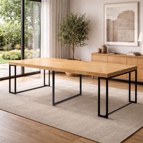 Kama - Table Console Extensible 10-12 Personnes Effet Bois 300cm