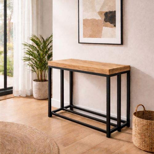 Kama - Table Console Extensible 10-12 Personnes Effet Bois 300cm