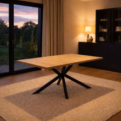 Hinga - Table Extensible 8 Personnes Effet Bois 200cm