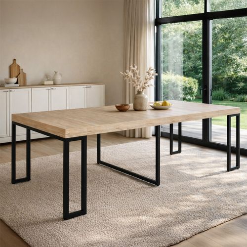 Vella - Table Console Extensible 8-10 Personnes Effet Bois 235cm