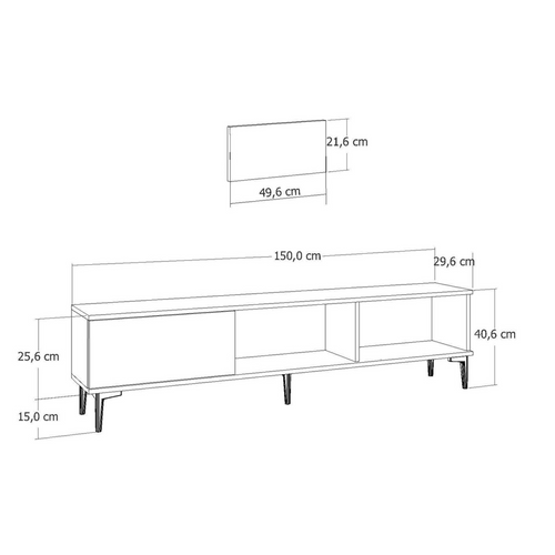 Fyra - Meuble TV Avec Cheminée LED 150cm Gris Anthracite Et Noir