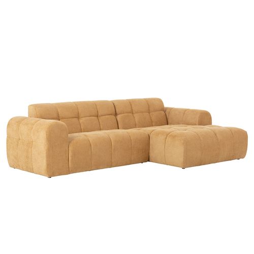 Salford - Canapé D'angle 3/4 Places Nuage En Velours Moutarde