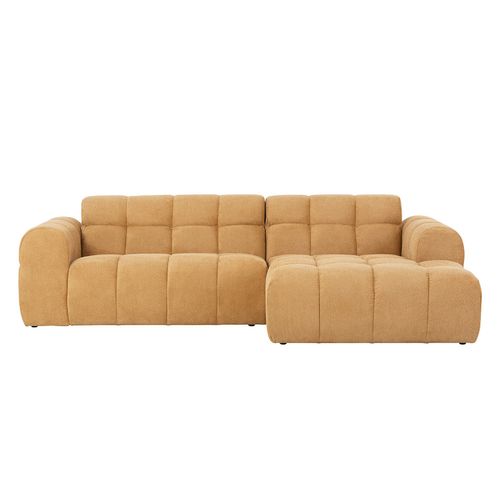Salford - Canapé D'angle 3/4 Places Nuage En Velours Moutarde