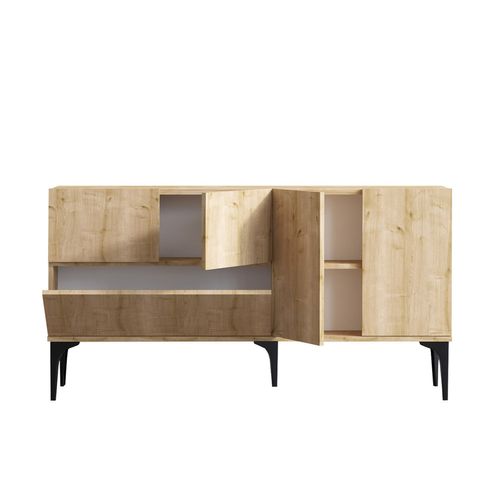 Nilo - Buffet Design 5 Portes Couleur Chêne – 150 Cm