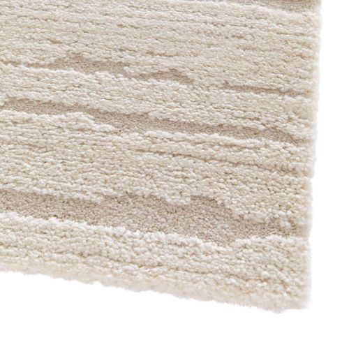 Tapis Salon Crème Moderne à Relief Doux Texturé 160x230