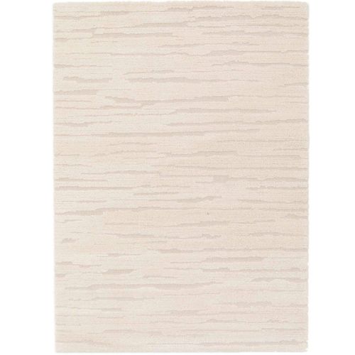 Tapis Salon Crème Moderne à Relief Doux Texturé 160x230