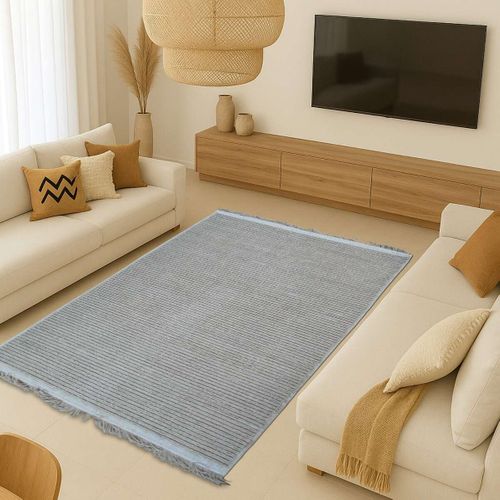Tapis Salon En Jute Naturel Artisanal Beige Avec Franges 160x230 - Style Bohème