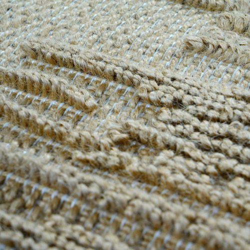 Tapis Salon En Jute Naturel Artisanal Reliefs Beige 160x230 - Style Bohème