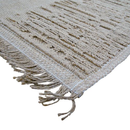Tapis Salon En Jute Naturel Artisanal Reliefs Beige 160x230 - Style Bohème