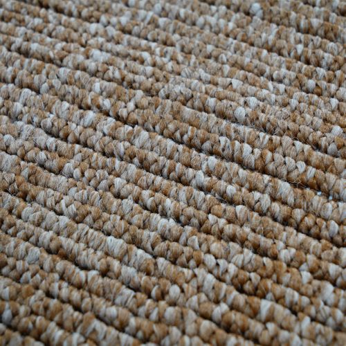 Tapis Salon Aspect Jute Motif Rayures Beige 160x230