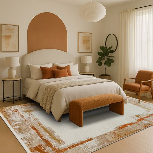 Tapis Salon Moderne Abstrait Beige/terra 160x230