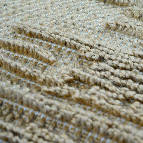 Tapis Salon En Jute Naturel Artisanal Reliefs Beige 190x290 - Style Bohème