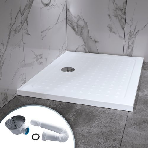 Cabine De Douche H180 80x120cm +receveur, 2 Portes Pliantes Pivotantes Atéa-black