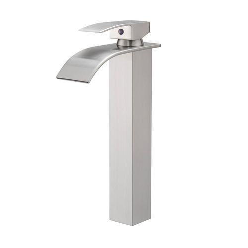Robinet Mitigeur Haut Bec Cascade Tibre XL Chrome Brossé Gris