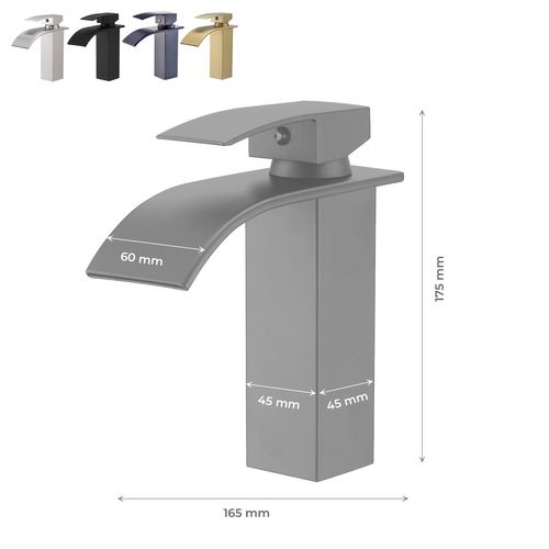Robinet Mitigeur Bec Cascade Tibre Noir Chromé