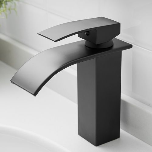 Robinet Mitigeur Bec Cascade Tibre Noir Chromé