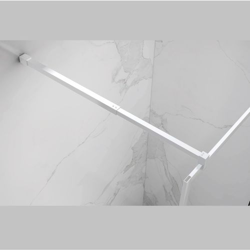 Paroi Douche Italienne Inea 70x200 Cm Verre Sérigraphié 8mm, Atelier Blanc, Transparent